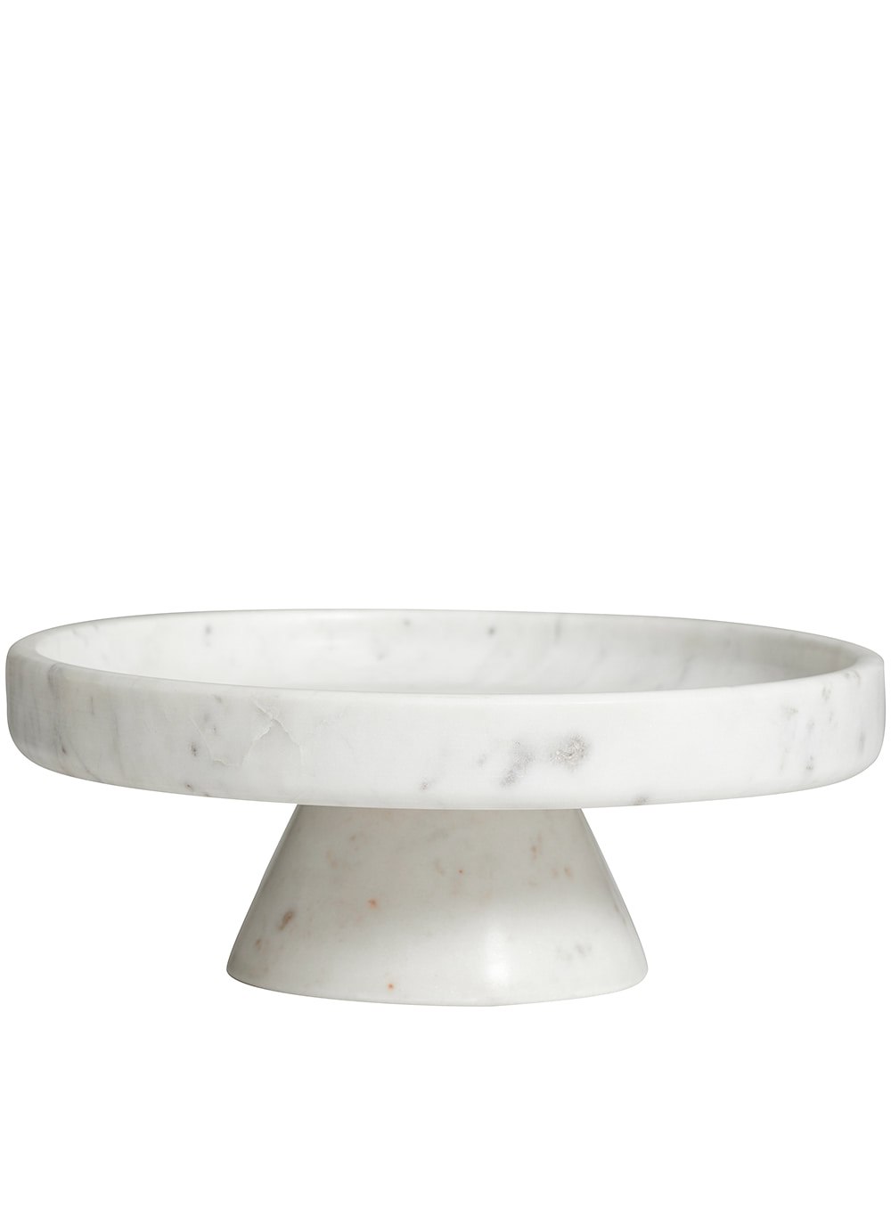 dish on base, white marble