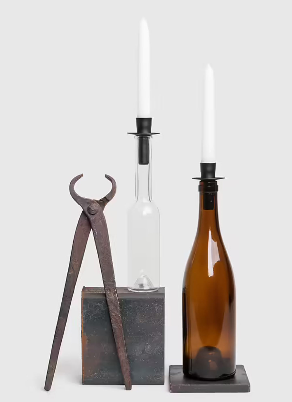 Bottle candle holder  (iron)