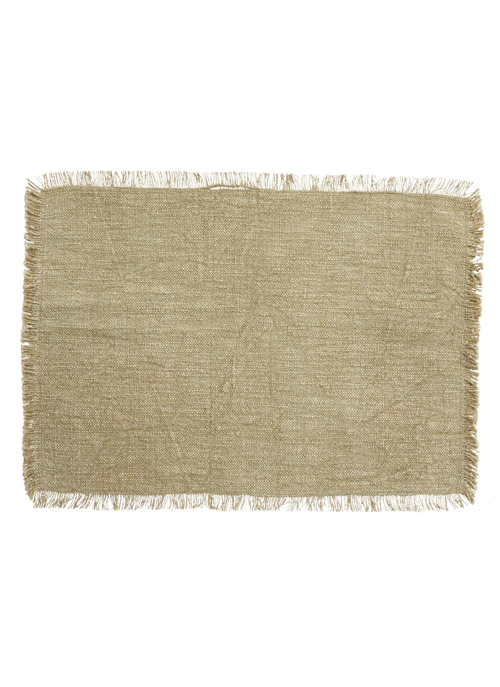 PLACEMAT, DUSTY GREEN, FRINGES