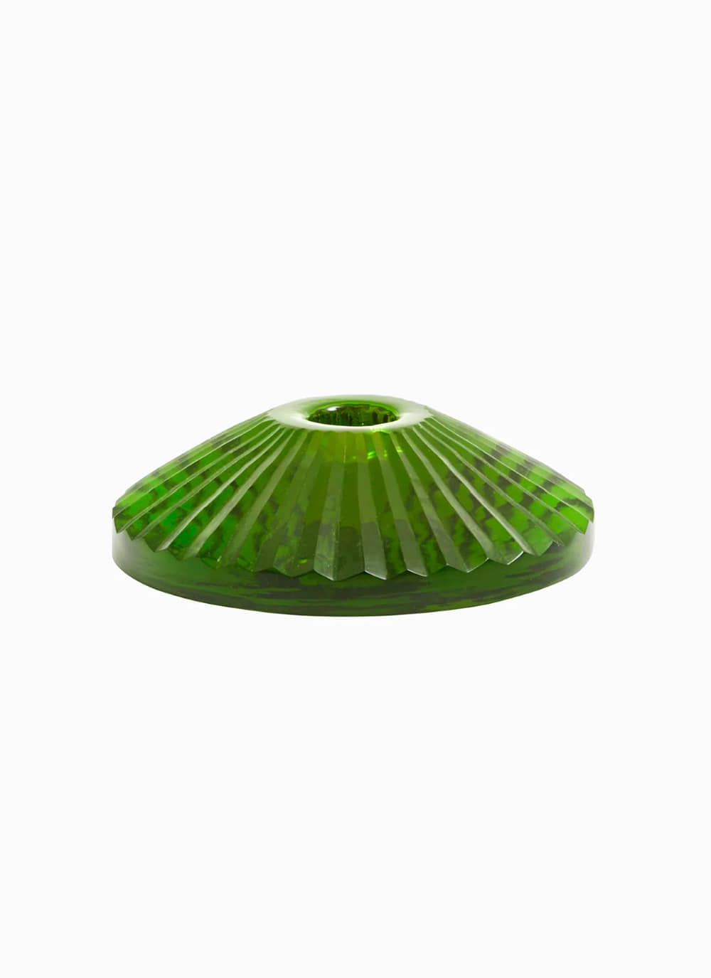 CANDLE HOLDER - APPLE GREEN, GLASS